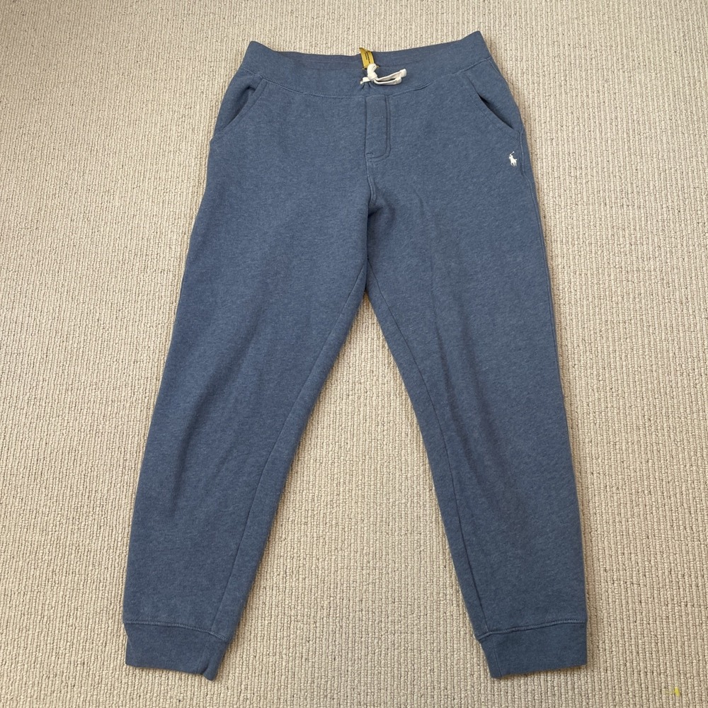 Polo Ralph Lauren Boys XL Jogger Pants Drawstring Elastic Waist Logo Blue
